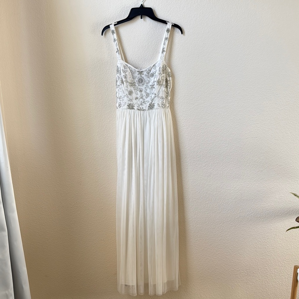Aqua Dresses Elegant White Bridal Floral Dress